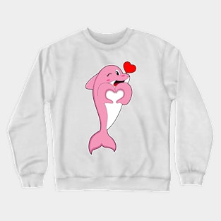 Dolphin Love Heart Crewneck Sweatshirt